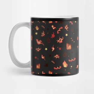 Flames and stars pattern Mug